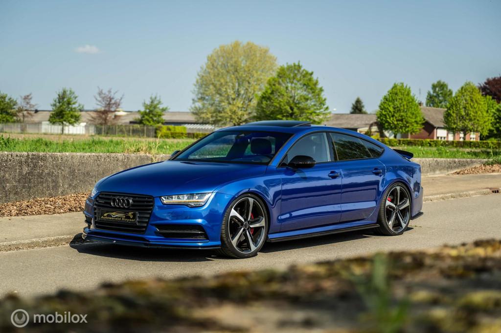 Dikke Audi A7 3.0BITDI*410PK*UNIEK*, Auto's, Gebruikt, Zwart, Overige carrosserieën, Blauw