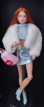 Barbie Ooak Basics red hair in Metalic Bleu, Ophalen of Verzenden