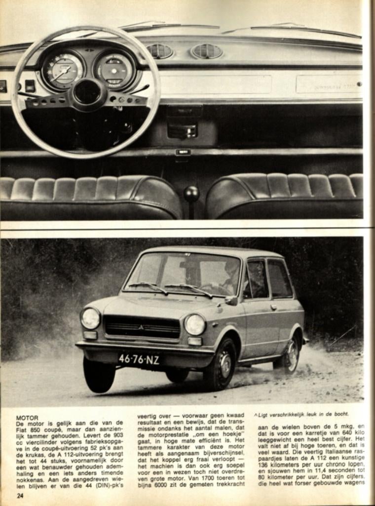 Autovisie test Autobianchi A112 Oktober 1970, Ophalen of Verzenden, Gelezen, Overige merken