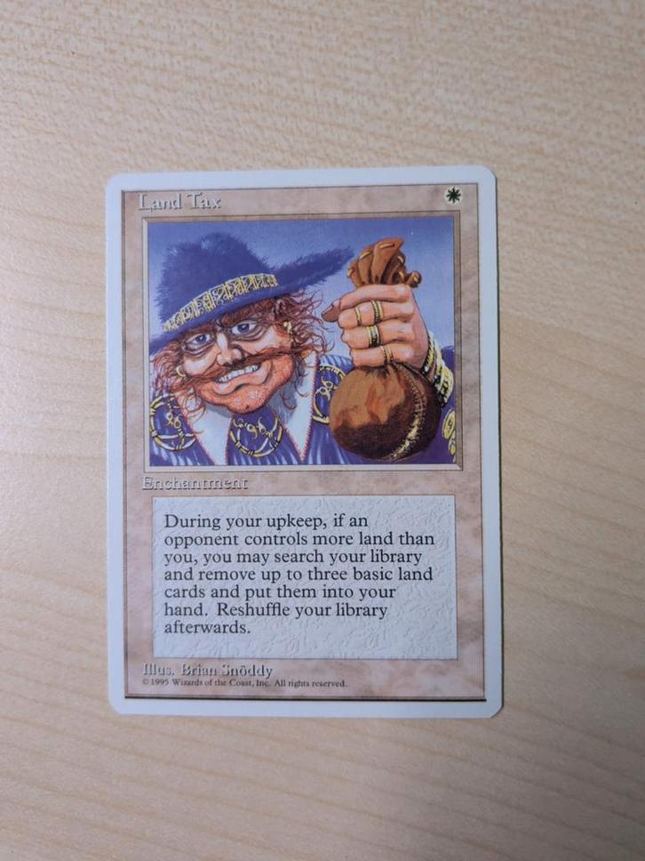 MtG - Land Tax - 4th Edition - Perfecte Conditie, Hobby en Vrije tijd, Verzamelkaartspellen | Magic the Gathering, Zo goed als nieuw
