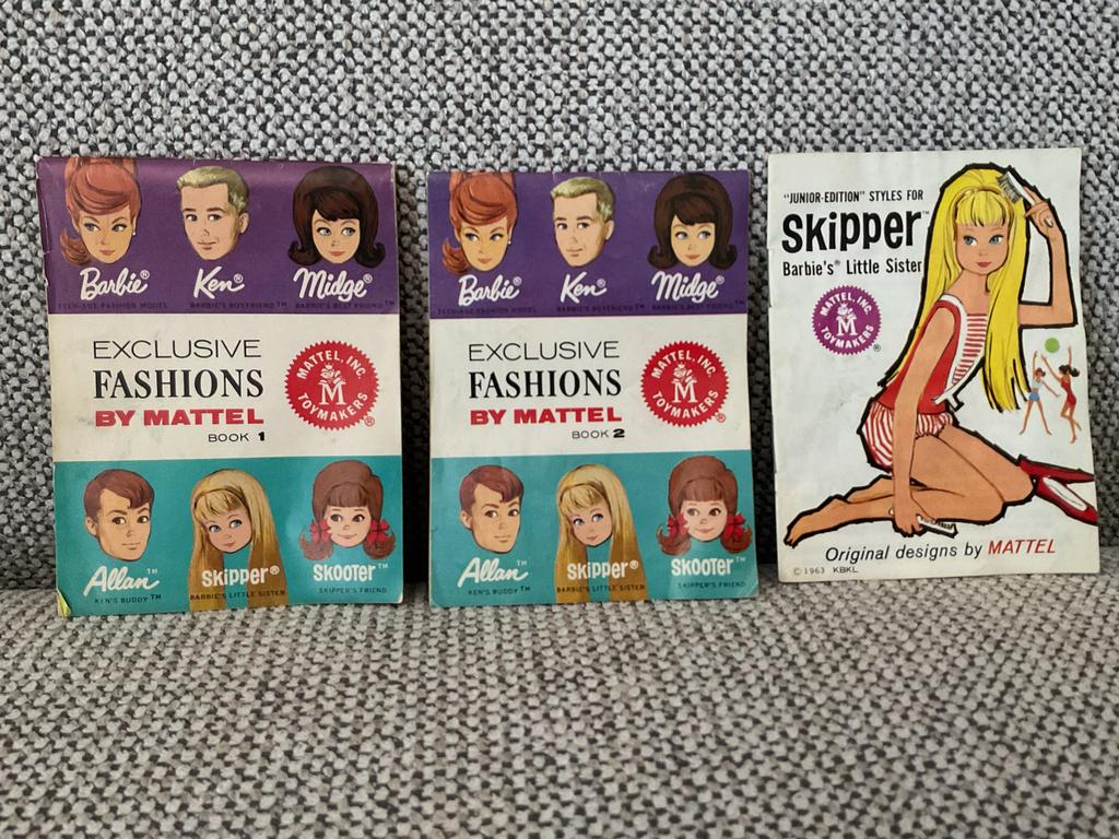 Vintage Barbie, Ken, Midge, Skipper modeboekjes Mattel, Ophalen of Verzenden, Gebruikt, Barbie
