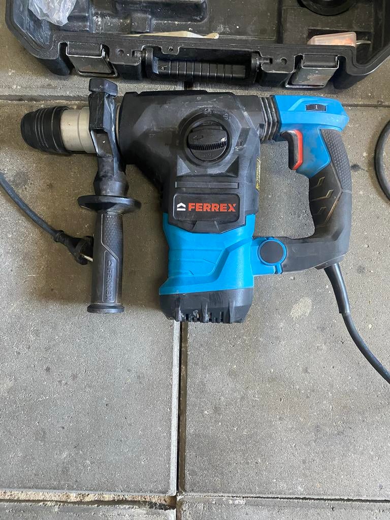 Ferrex Klopboormachine met accessoires en koffer, Ophalen, Boor- en/of Breekhamer, Klopboormechanisme, Gebruikt