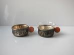 2 verzilverde theeglashouders van Quist, art deco jaren '20, Antiek en Kunst, Ophalen of Verzenden