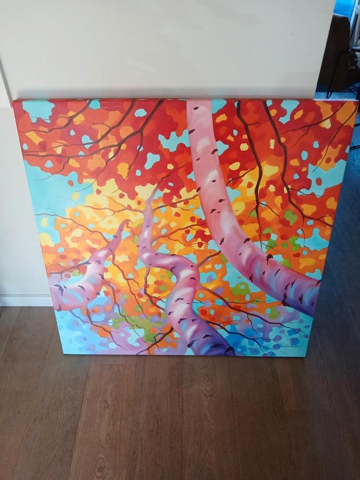 2 Gorbachenko berkenbomen schilderijen uit 2011, Antiek en Kunst, Kunst | Schilderijen | Abstract, Ophalen of Verzenden