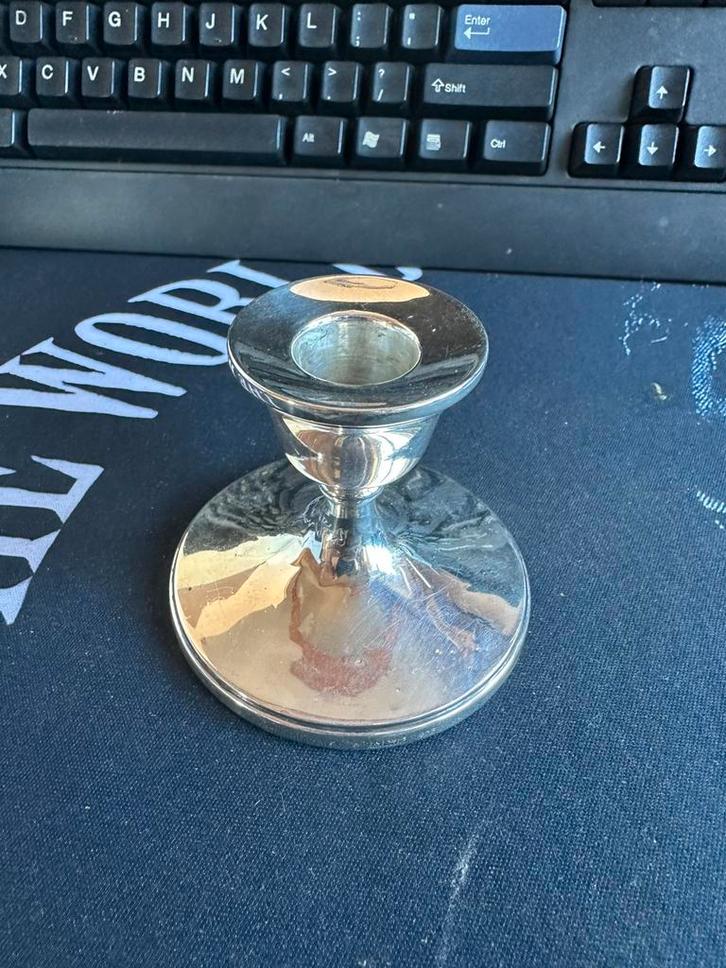 Zilveren kandelaar 925 engelse keuren, Antiek en Kunst, Antiek | Kandelaars, Zilver, Ophalen of Verzenden