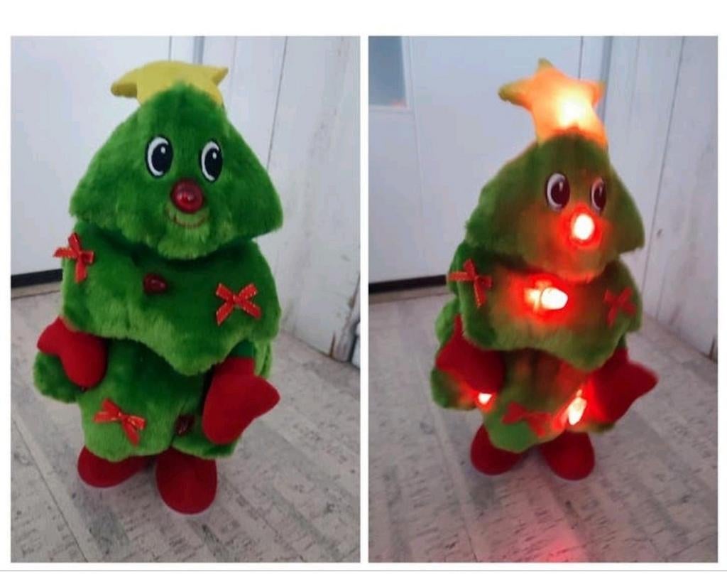 Dansende pluche kerstboom met licht en muziek 35 cm, Ophalen of Verzenden, Zo goed als nieuw, Beeldje of Poppetje