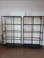 2 Ikea open vitrines met glasplaten, Ophalen, Met plank(en), Gebruikt, Modern, Industrieel