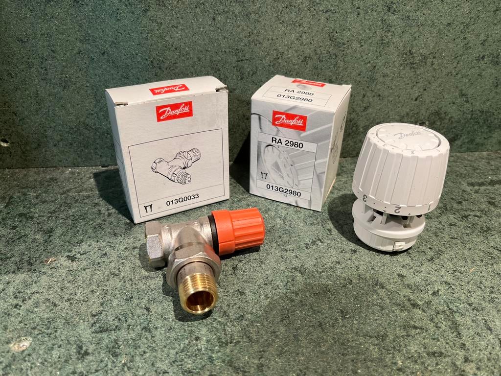 Haaks thermostatische radiatorkraan, Doe-het-zelf en Verbouw, Verwarming en Radiatoren, Thermostaat, Minder dan 30 cm, Minder dan 60 cm