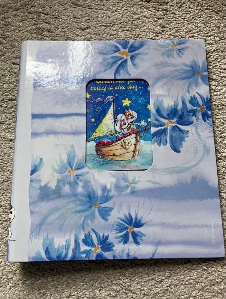 Diddl map met blaadjes en kaarten, Verzamelen, Diddl, Ophalen of Verzenden, Verschillende figuren, Gebruikt, Papier, Kaart of Schrift