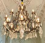 Prachtige zeer grote antieke kristallen kroonluchter, Huis en Inrichting, Ophalen of Verzenden, Gebruikt, Glas, Antiek design style