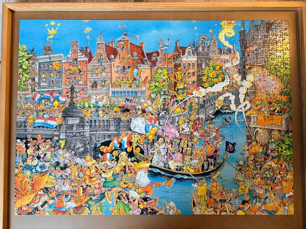 Puzzel Amsterdam King’s day, Ophalen of Verzenden, 500 t/m 1500 stukjes, Zo goed als nieuw