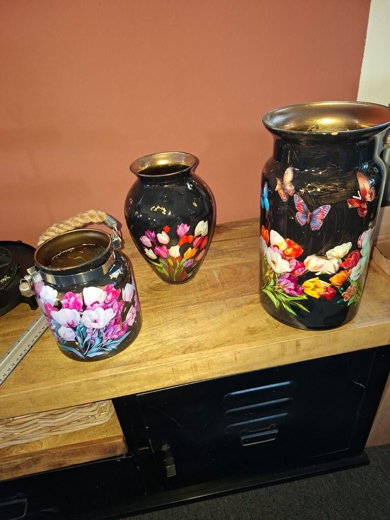 Mooie doupage vazen 15 euro pst, Overige kleuren, Ophalen of Verzenden, Minder dan 50 cm, Glas