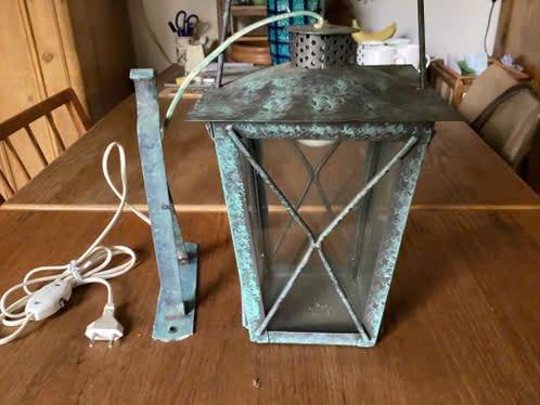 Vintage hanglantaarn, met lamp. Pracht exemplaar!, Huis en Inrichting, Lampen | Hanglampen, Ophalen, Minder dan 50 cm