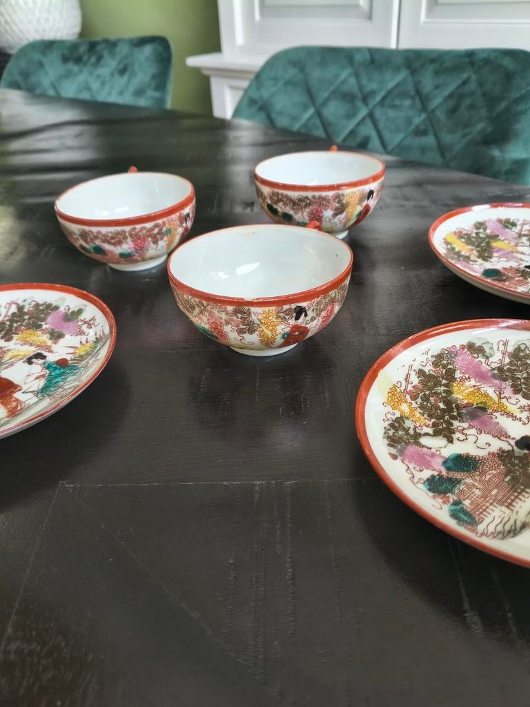 Japans eierschaal porseleinen thee servies Kutanie-stijl, Ophalen of Verzenden
