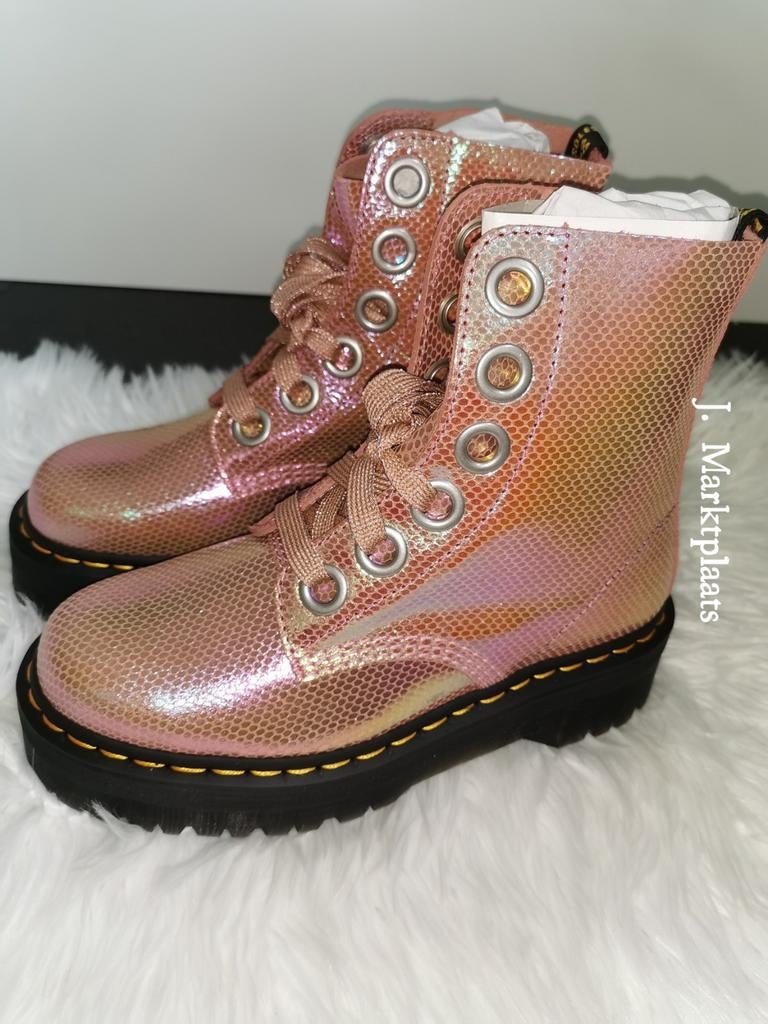 Dr. Martens Molly Iridescent Pink Nieuw Platform 38, Kinderen en Baby's, Kinderkleding | Schoenen en Sokken, Nieuw, Ophalen of Verzenden