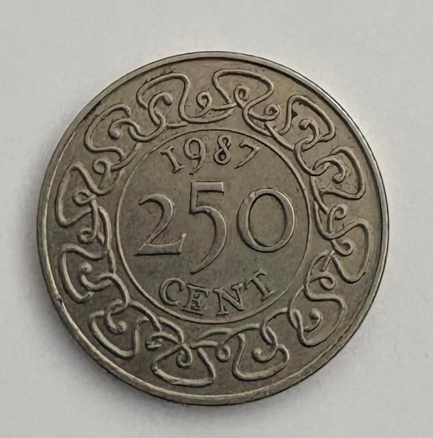Munt Suriname 250 Cent 1987, Postzegels en Munten, Munten | Europa | Niet-Euromunten, Losse munt, Overige landen, Ophalen of Verzenden