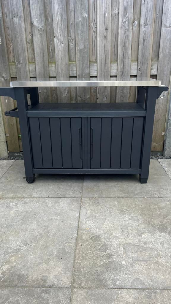 Kunstof bbq tafel, Tuin en Terras, Ophalen, Gebruikt