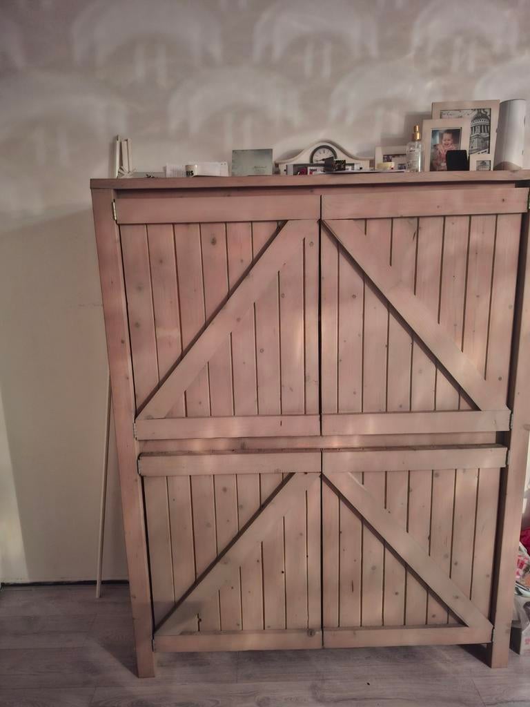 Steigerhouten servicekast - Uniek en sfeervol!, Huis en Inrichting, Kasten | Kledingkasten, Ophalen, 100 tot 150 cm, Landelijk