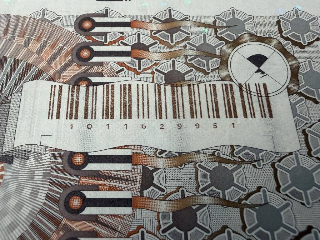 Misdruk biljet 100 gulden Steenuil, 1992 - versch. barcode, Ophalen of Verzenden, 100 gulden