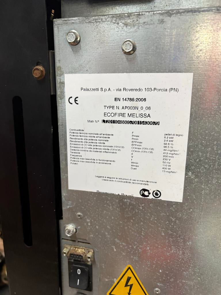 Palazzetti Ecofire Melissa Pelletkachel - Gebruikt, Huis en Inrichting, Kachels, Ophalen, Gebruikt, Overige brandstoffen, Pelletkachel