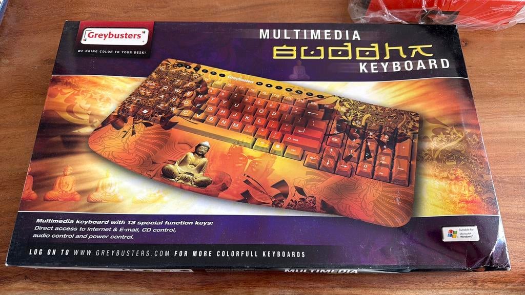 Greybusters Buddha Multimedia Toetsenbord, model TUNE 500, Computers en Software, Toetsenborden, Multimediatoetsen, Nieuw, Ophalen of Verzenden