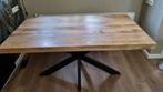 Eettafel mangohout zwart metalen kruispoot 140x80 z.g.a.n., Huis en Inrichting, Tafels | Eettafels, 100 tot 150 cm, 50 tot 100 cm