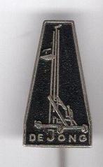De Jong bouwliften zwart op zilverkleurig speldje ( F_080 ), Verzenden, Zo goed als nieuw, Transport, Speldje of Pin