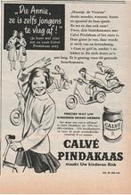 Retro reclame 1953 Calvé pindakaas Annie & de jongetjes, Verzamelen, Retro, Verzenden, Overige typen