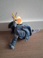 Handpop knuffel Beleduc valkparkiet vogel grijs geel L350, Ophalen of Verzenden, Zo goed als nieuw, Overige typen