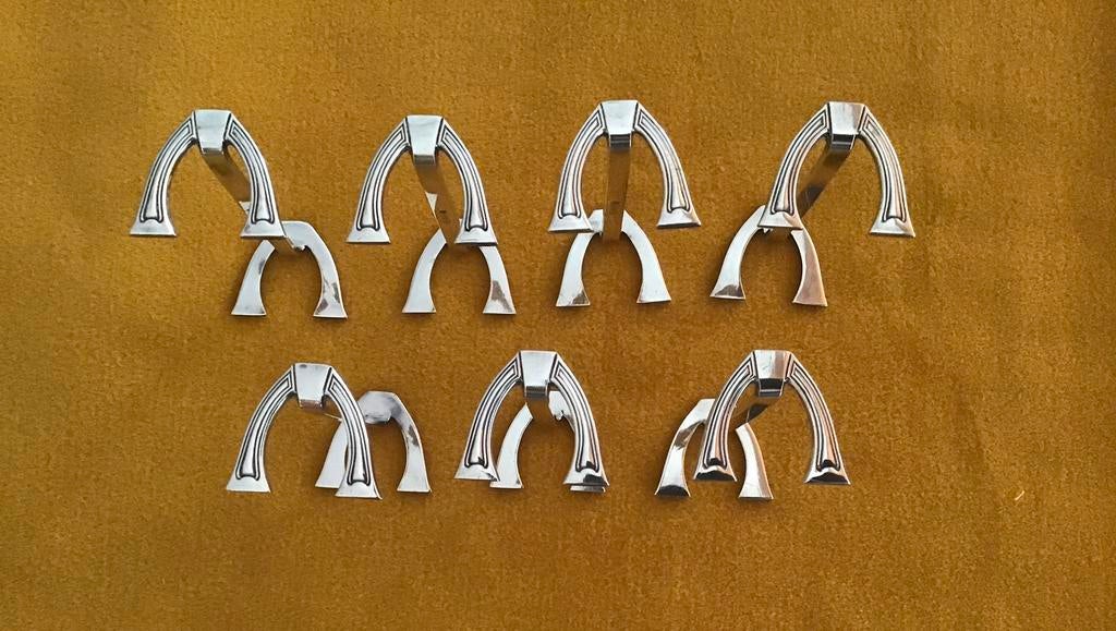 7x verzilverde messenleggers Gero 456 (lijkt op Gero 245), Ophalen of Verzenden