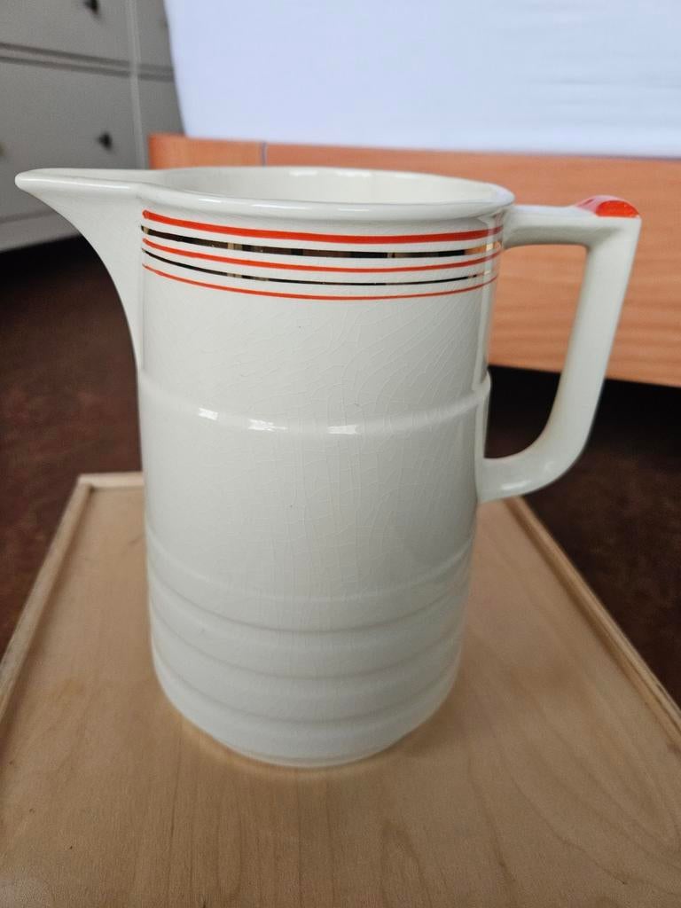 Vintage Mosa Maastricht kan met Art Deco strepen, Antiek en Kunst, Ophalen of Verzenden