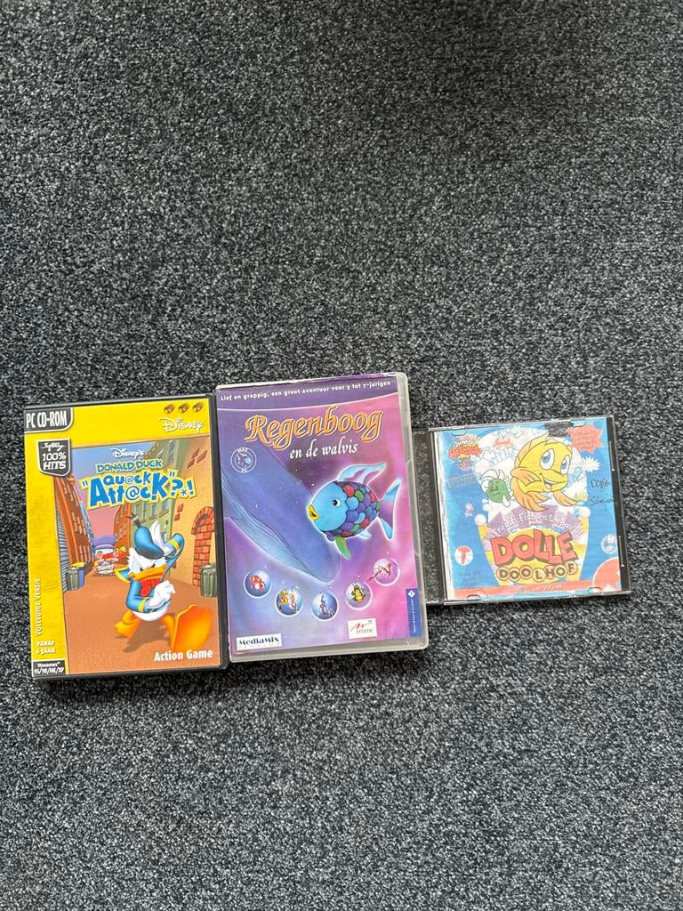 3 Leuke PC CD-ROM Spellen: Disney, Regenboog & Freddi Fish, Gebruikt, 1 speler, Vanaf 3 jaar, Ophalen