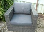 Lounge Stoel met Kussens - Grijs – netjes, Zo goed als nieuw, Loungeset, Wicker, Stoel