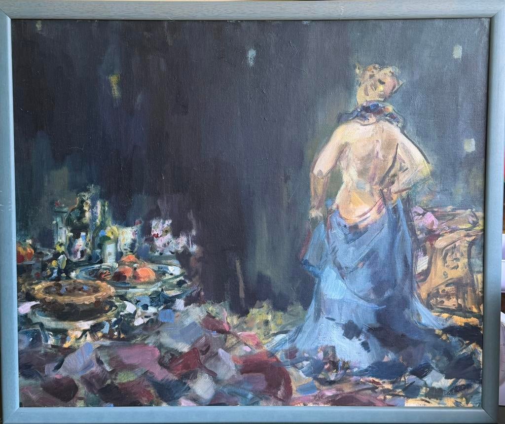 Het model, Antiek en Kunst, Kunst | Schilderijen | Klassiek, Ophalen of Verzenden