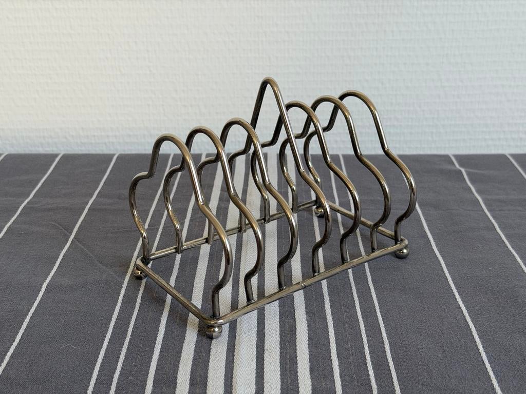 Klassiek verzilverd toastrekje / servettenhouder, Antiek en Kunst, Ophalen of Verzenden