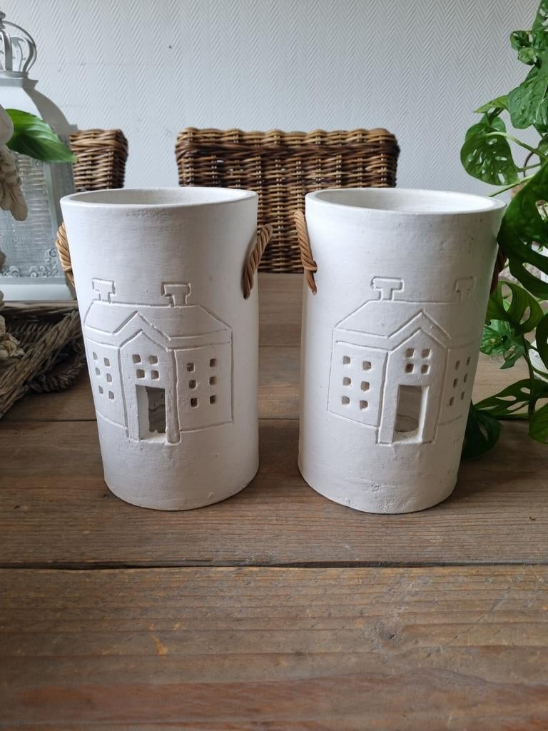 Riviera maison huisje house windlichten votives, Ophalen of Verzenden, Zo goed als nieuw, Overige materialen, Minder dan 25 cm