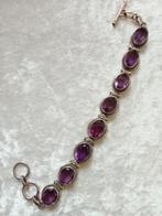 Prachtige Zilveren Armband met 8 Heldere Amethisten, Verzenden, Zilver, Ring, Met edelsteen