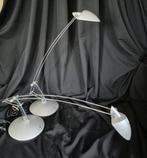 2 dezelfde massive lampen jaren 90. Metaal grijs chroom, Ophalen of Verzenden, Gebruikt, Metaal, 50 tot 75 cm