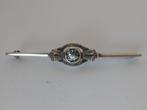 zilveren BROCHE 6,5 cm, met Aquamarijn van ca 1,00 crt, Sieraden, Tassen en Uiterlijk, Antieke sieraden, Ophalen of Verzenden