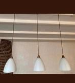3 Matglazen Hanglampen, Huis en Inrichting, Lampen | Hanglampen, Ophalen, Gebruikt, Glas, Minder dan 50 cm