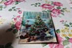3D Stereo Postkaart - Dieren staan om Kerstboom, Eekhoorn, Verzenden, 1960 tot 1980, Gelopen, Feest(dag)