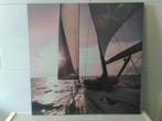 Afbeelding van zijlboot op open zee 50x50 cm., Antiek en Kunst, Kunst | Schilderijen | Abstract, Ophalen of Verzenden