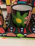 Uniek handpainted huisje met busje of konijn., Ophalen of Verzenden