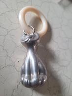 Zeer oud celluloid wiegenkruisje rechts op foto, Ophalen of Verzenden