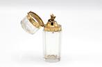 Hollands parfumflesje met 14 karaat gouden montuur en vogel., Ophalen of Verzenden, Goud