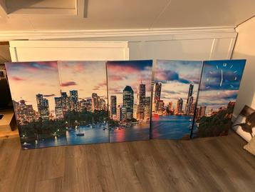 Vijfdelig Stadsgezicht Schilderij beschikbaar voor biedingen