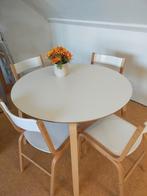 Eettafel met 4 stoelen, Ophalen, Gebruikt, 50 tot 100 cm, Rond