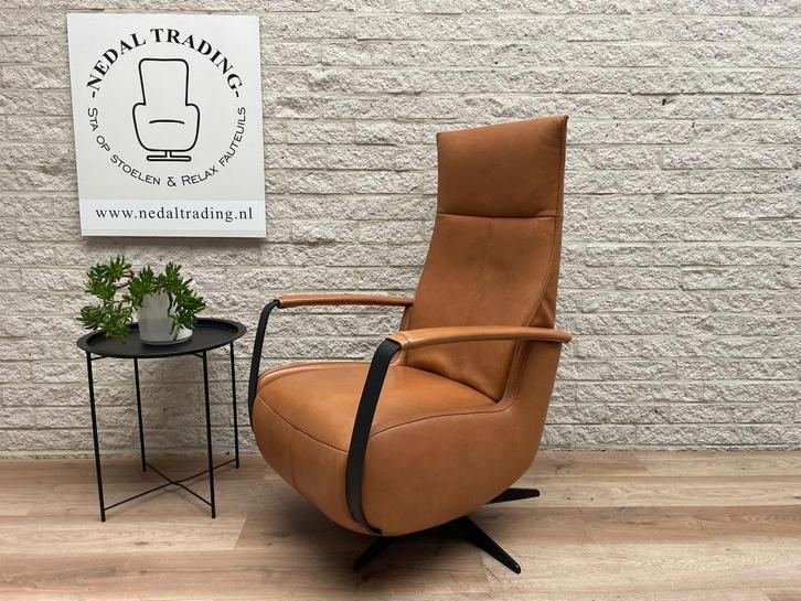 Relax fauteuil De Toekomst met ACCU relax stoel Large, Huis en Inrichting, Fauteuils, Zo goed als nieuw, Leer, 50 tot 75 cm, Minder dan 75 cm