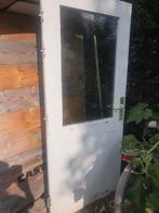 hardhouten tuindeur/buiten deur, Doe-het-zelf en Verbouw, Deuren en Horren, Ophalen, Gebruikt, 200 tot 215 cm, Glas