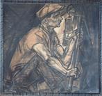 Jan Toorop tekening Mijnwerker in de originele houten lijst, Ophalen